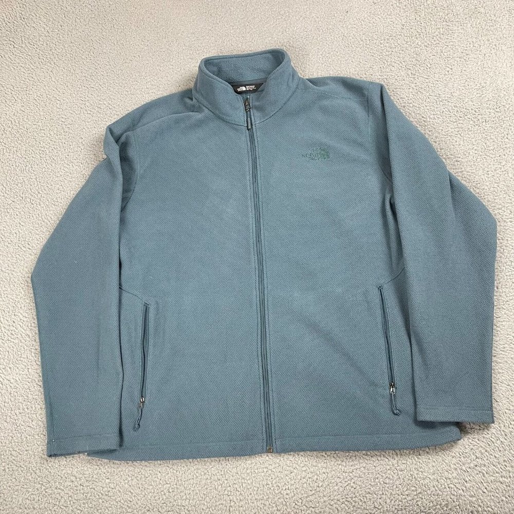 The North Face Mens 2XL XXL Blue Jacket Full Zip Sweatshirt‎ fleece Used